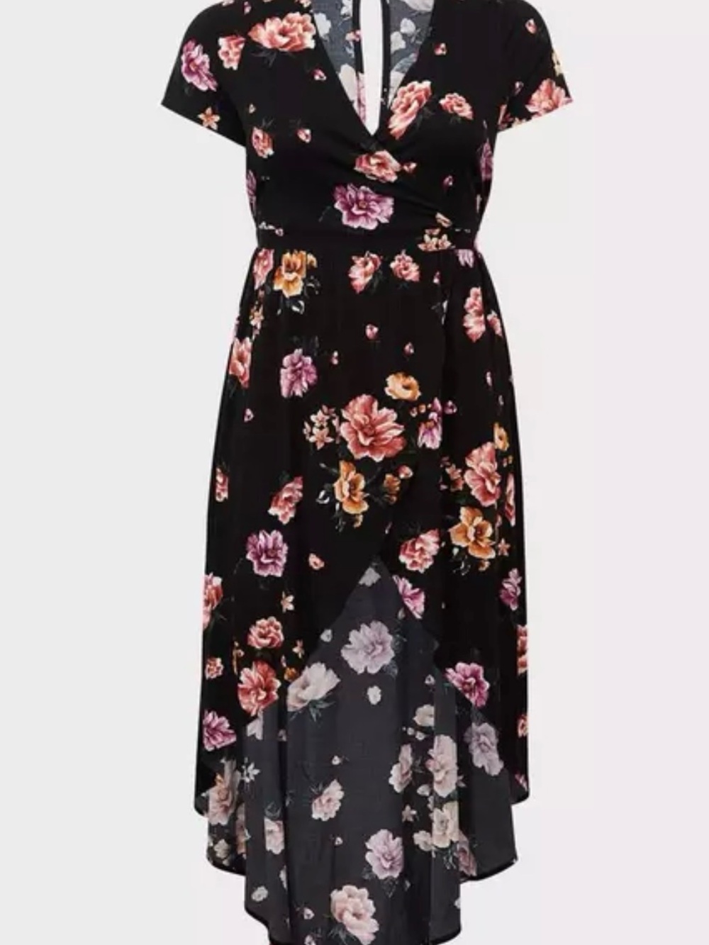 torrid Black Floral Challis Walk Through Romper